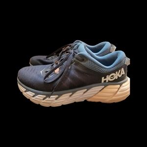 Hoka One One Blue and White/Pink Trim Running Shoes 7.5B